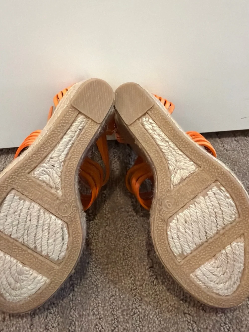 Orange Women's Woven Platform Sandals - Unbranded